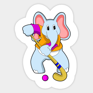 Elephant at Hockey with Hockey bat Sticker